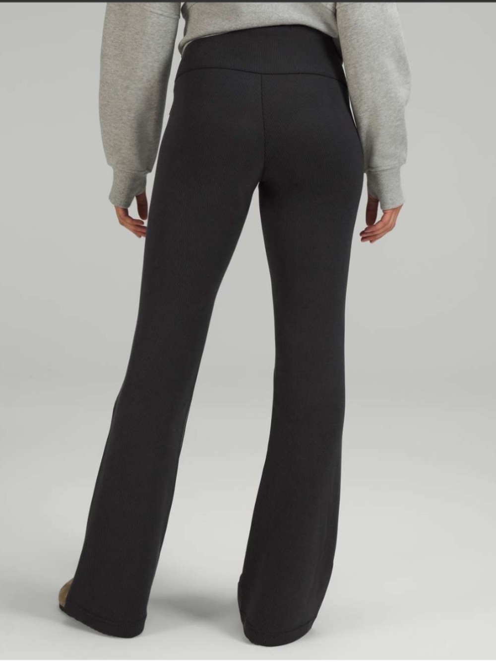 Lululemon Brushed Softstreme Ribbed Zip Flared Pant 32.5" Black